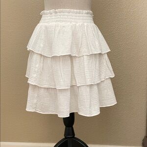 Elegant White Tiered Skirt